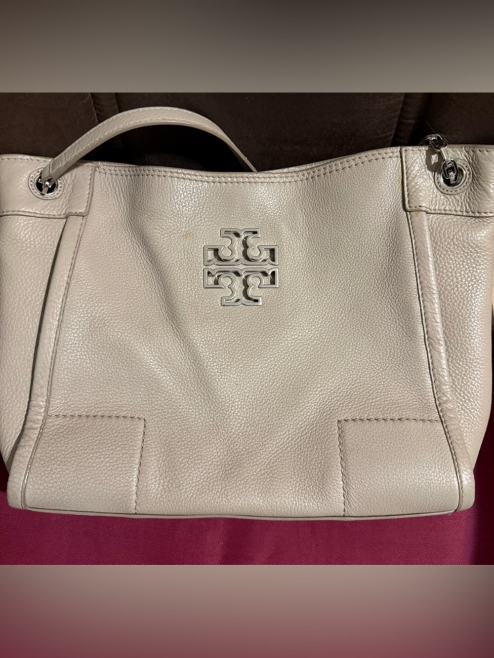 Tory Burch Britten Slouchy Tote - French Gray - Picture 7 of 12